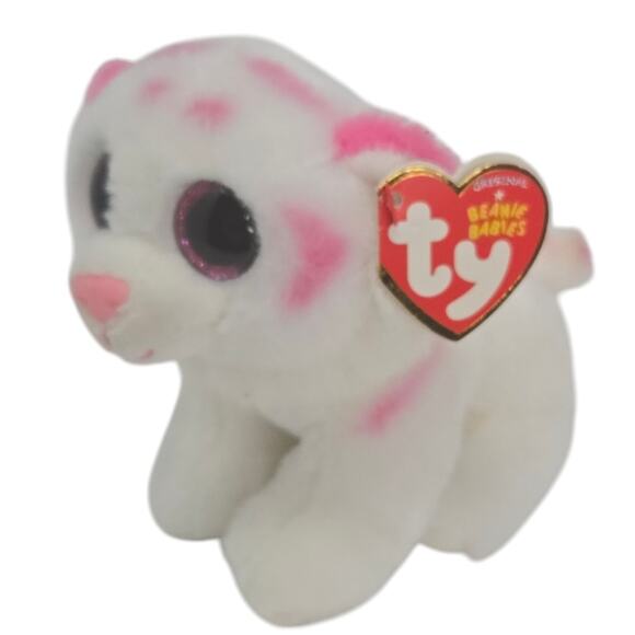 Ty Tabor White Tiger Pink Stripes Beanie‎ Baby VelveTy Stuffed Animal Plush 6" - Picture 8 of 10